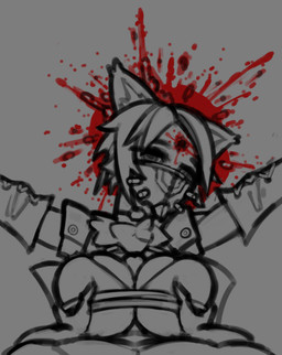 anthro big_breasts blood bodily_fluids breast_grab breast_play breasts clothed clothing corpse death duo empty_eyes female female_death female_focus first_person_view forced fur genitals gore gore_focus hair hand_on_breast male male/female male_pov mask necrophilia nude penis rape ryona sex shot_in_head snuff titfuck gurochanop mihoyo zenless_zone_zero pulchra_fellini human mammal digital_media_(artwork) monochrome