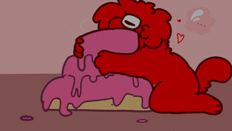 1_eye anthro cake candy dessert food food_fetish food_penetration food_play gummy_(food) heart_symbol humping imminent_orgasm improvised_sex_toy male object_humping objectophilia red_body tail tail_motion translucent translucent_body nakeilyar jelly_defense wilt_(nakeilyar) food_creature goo_creature gummy_creature living_candy 16:9 animated widescreen