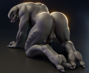 anus balls bent_over butt erection genitals humanoid_genitalia humanoid_penis kneeling looking_at_viewer looking_back male nude open_mouth penis presenting presenting_hindquarters simple_background solo no-name-no-problem halo_(series) microsoft xbox_game_studios alien humanoid sangheili 3d_(artwork) digital_media_(artwork) hi_res
