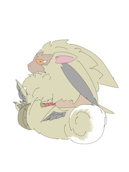 chibi curled_tail feral fur looking_back male orange_eyes solo tail wings yellow_body yellow_fur mkz_kabeuchi bandai_namco digimon digimon_ghost_game digimon_(species) lamortmon 3:4 hi_res