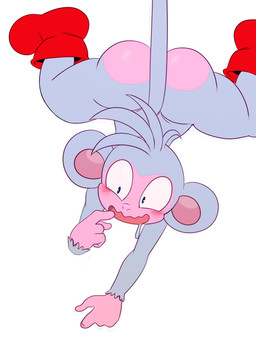 4_fingers anthro big_butt blush boots boots_only butt clothing femboy fingers footwear footwear_only fur grey_body grey_fur male male_anthro mostly_nude purple_body purple_skin shoes shoes_only smile solo thick_thighs wide_hips sssonic2 dora_the_explorer nickelodeon boots_(dora_the_explorer) haplorhine mammal monkey primate absurd_res digital_media_(artwork) hi_res