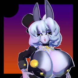 areola areola_slip bedroom_eyes big_breasts big_butt black_sclera breasts butt clothing curvy_figure cute_pose dancing double_v_sign female gesture glowing glowing_eyes hand_gesture happy hat headgear headwear hourglass_figure huge_breasts huge_hips hyper hyper_hips machine narrowed_eyes rabbit_ears seductive sharp_teeth solo teeth thick_thighs top_hat v_sign wide_hips anonymous_artist lunar_shift:stellar_attractions unknown_artist mirae_selene lagomorph leporid mammal rabbit robot robot_anthro 1:1 animated no_sound short_playtime video