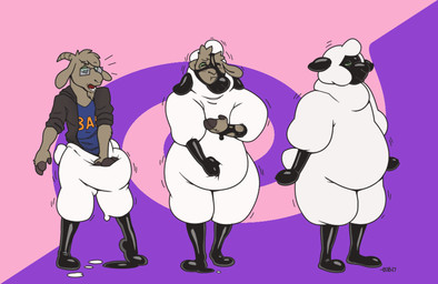 anthro base_one_layout basic_sequence goo_transformation latex linear_sequence liquid_latex male mind_control one_row_layout sheepsuit solo species_transformation three_frame_image three_frame_sequence transformation transformation_sequence blackshirtboy third-party_edit nerd_(character) bovid caprine domestic_sheep goat mammal sheep symbiote 2017 sequence