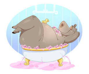 3_toes anthro areola bath bathing bathtub belly big_belly big_butt black_eyebrows breasts bubble butt claw_foot_bathtub convenient_censorship eyebrows eyelashes eyes_closed feet female hands_behind_head legs_up lying nipples nude on_back overweight overweight_anthro overweight_female pink_areola pink_nipples relaxing rubber_duck side_view simple_background smile soap_bubbles solo thick_thighs toes wide_hips lonbluewolf dreamworks madagascar_(series) gloria_(madagascar) common_hippopotamus hippopotamid mammal 2021 6:5 censored hi_res
