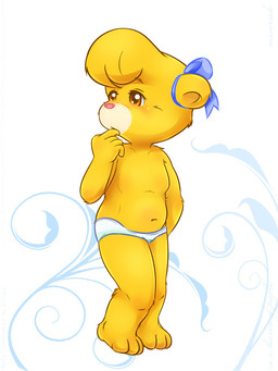 anthro blush clothed clothed_anthro clothed_female clothing female female_anthro hand_to_face looking_away orange_eyes panties ribbons simple_background solo underwear young young_anthro young_female maverick disney talespin molly_cunningham bear mammal 3:4 source_request