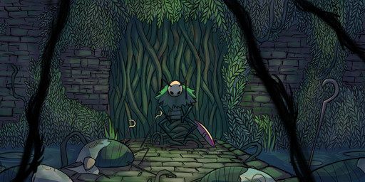 ambiguous_gender antennae_(anatomy) anthro biped corpse detailed_background empty_eyes lily_pad melee_weapon neck_tuft plant shield sitting solo spoiler text thread tuft veil vein water weapon kiwigris198 hollow_knight:_silksong hollow_knight_(franchise) team_cherry seth_(hollow_knight:_silksong) void_(hollow_knight) arthropod 2026 english_text hi_res male_(lore)