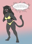 anthro blush bra clothing dialogue female panties solo text underwear thunderkid92 beth_(lordstormcaller) felid mammal pantherine absurd_res english_text hi_res