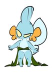 anthro baby blue_body cheek_fins clothing eyebrows feet fin freckles learning_to_walk male raised_eyebrow sash simple_background solo spread_arms tail tail_fin toes young 1upgobbo nintendo pokemon nah_(1upgobbo) generation_3_pokemon mudkip pokemon_(species) hi_res