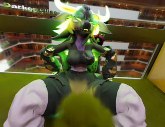 anthro blush clothed clothing duo elevator fart fart_cloud farting_on_another feces female intersex intersex/female sitting sitting_on_another soiling soiling_bottomwear soiling_pants darkestslice wickerbeast hi_res