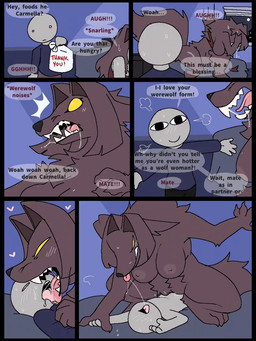 anthro anthro_penetrated big_penis biped blush bodily_fluids breasts claws dialogue duo erection faceless_character faceless_male female female_penetrated fur genitals human_on_anthro human_penetrating human_penetrating_anthro interspecies male male/female male_penetrating male_penetrating_female nipples open_mouth penetration penile penile_penetration penis saliva saliva_string sex speech_bubble sweat tail teeth tongue snazzle_snapp canid canine canis human mammal wolf 3:4 animated hi_res no_sound short_playtime video