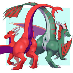 anus ass_to_ass belly big_butt butt claws clitoris duo eye_scar facial_scar feet female female/female feral fin genitals green_anus green_eyes green_vulva hip_to_hip horn inviting looking_at_viewer looking_back markings mint_body multicolored_body orange_eyes presenting presenting_anus presenting_hindquarters presenting_vulva purple_anus purple_belly purple_vulva raised_tail rear_view red_body scale_markings scales scar seductive side_by_side simple_background smile smirk tail tail_anus tail_fin take_your_pick thick_thighs toe_claws two_tone_body vulva white_belly wide_hips wings riboo european_mythology mythology alexandra_fay amynta_emms dragon mythological_creature mythological_scalie scalie sea_wyvern western_dragon wyvern 1:1 hi_res
