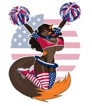 american_flag american_flag_clothing anthro big_breasts breasts brown_body brown_fur brown_hair cheerleader_outfit cheerleader_pose clothing female footwear fur gloves_(marking) hair holidays huge_breasts jumping legwear looking_at_viewer markings one_eye_closed orange_body orange_fur pom_poms red_eyes shoes sneakers socks solo thigh_highs thigh_socks united_states_of_america wink pewas 4th_of_july maple_cross_(devildjmachine) canid canine cross_fox fox mammal red_fox true_fox absurd_res hi_res