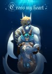 absurd_res anthro blonde_hair breast_grab breasts comic cover cover_art cover_page digital_media_(artwork) duo english_text female fish hair hand_on_breast hi_res imabunbun larger_male male male/female marine nami-li_sato nude shaded shark size_difference smaller_female text wade_hale