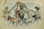 breasts dancing female group hair male monster_girl_(genre) nipples smile unknown_artist disney european_mythology fantasia greek_mythology mythology centaur equid equid_taur humanoid_taur mammal mammal_taur taur concept_art