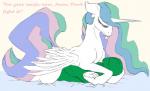 2014 anon bedroom_eyes bestiality cocoanon colored cutie_mark duo embrace english_text equid equine feathered_wings feathers female female_on_human female_on_top feral floppy_ears friendship_is_magic green_body green_skin hair half-closed_eyes hasbro hooves horn hug human human_on_feral interspecies lying male male/female male_on_bottom male_on_feral mammal multicolored_hair multicolored_tail my_little_pony mythological_creature mythological_equine mythology narrowed_eyes nude on_back on_bottom on_top princess_celestia_(mlp) raised_tail seductive simple_background smile spread_wings stradivarius tail text tongue underhoof white_body white_feathers white_skin winged_unicorn wings