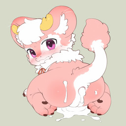 3_toes after_anal after_anal_penetration antlers black_claws black_pawpads blush bodily_fluids butt cheek_tuft claws cum cum_in_ass cum_inside cum_on_butt cum_pool facial_tuft feet female fur genital_fluids genitals hair heart_pawpads horn inner_ear_fluff leaking_cum loli looking_at_viewer mouth_closed multicolored_body neck_tuft pawpads pink_body pink_eyes short_hair solo starry_eyes sweat tail tail_tuft toes tuft two_tone_body vulva white_body white_hair white_inner_ear_fluff yellow_antlers young young_female canyon_(artist) fabulous_beasts mythology xiaolizhi_(fabulous_beasts) dragon furred_scalie kirin mythological_creature mythological_scalie scalie 1:1 hi_res