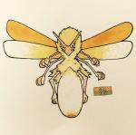 2017 3_fingers 4_wings 6_arms alternate_color alternate_species ambiguous_gender arthropod arthropod_abdomen blaziken english_text fakemon feral fingers firefightdex fluffy front_view full-length_portrait fur generation_3_pokemon hi_res horn insect insect_wings marco_fanjul marker_(artwork) misleading_thumbnail mixed_media multi_arm multi_limb multi_wing neck_tuft nintendo orange_body orange_eyes orange_fur orange_theme orange_wings pen_(artwork) pokemon pokemon_(species) portrait pupils shadow simple_background slit_pupils solo text toony traditional_media_(artwork) tuft warm_colors white_background wings