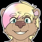 ambiguous_anthro ambiguous_gender anthro blonde_hair brown_body brown_ears brown_fur brown_nose disembodied_head ear_motion front_view fur green_eyes hair happy highlights_(coloring) looking_at_viewer male multicolored_hair pink_hair smile solo teeth two_tone_hair dasherslash andy_(dasherslash) mammal mustelid otter 1:1 2025 2d_animation animated digital_media_(artwork) headshot_portrait loop portrait short_playtime male_(lore) young_(lore)