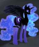 black_body black_feathers butt cutie_mark equid equine feathered_wings feathers female feral friendship_is_magic hair hasbro horn justpony long_hair mammal my_little_pony mythological_creature mythological_equine mythology nightmare_moon_(mlp) solo winged_unicorn wings