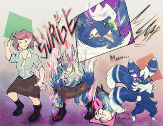 2_tails anthro basic_sequence black_nose boots bottomwear breasts clothing female footwear gender_transformation green_eyes green_sclera growth hair human_to_anthro linear_sequence multi_tail nude open_mouth pokemon_speak shoes short_hair shrinking size_transformation skirt solo species_transformation standing surprised tail tail_growth text transformation transformation_sequence white_hair thwillartz nintendo pokemon generation_6_pokemon human mammal meowstic pokemon_(species) 2019 english_text sequence