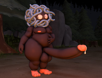 anthro balls big_balls big_penis black_body black_penis bodily_fluids genital_fluids genitals huge_balls huge_penis hyper hyper_balls hyper_genitalia hyper_penis long_penis male night outdoor_nudity outside overweight overweight_male penis precum shortstack shortstack_male solo thick_thighs logdoesrenders kabalmystic_(modeler) nintendo pokemon generation_1_pokemon humanoid pokemon_(species) tangela 3d_(artwork) digital_media_(artwork) hi_res source_filmmaker_(artwork)
