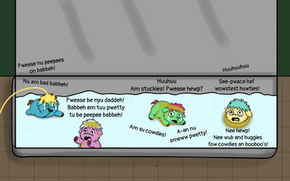 abuse ambiguous_gender animal_abuse blood blue_body blue_fur blue_hair bodily_fluids brown_hair cigarette crying cum cum_all_over dialogue dirty eye_injury feral fur genital_fluids gore green_body green_fur group hair messy narrowed_eyes offscreen_character open_mouth peeing pink_body pink_fur stuck tail tears text torture trough urine urine_stream yellow_body yellow_fur young young_ambiguous young_feral roadkill_(fc) fluffy_pony fluffy_pony_(species) mammal 16:10 2025 broken_language cel_shading comic digital_drawing_(artwork) digital_media_(artwork) english_text hi_res shaded widescreen