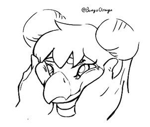 anthro caressing caressing_face cheek_bulge chubby_cheeks face_squish female hair hand_on_cheek holding_head simple_background snout solo squish white_background orange_bongo cavemanon_studios goodbye_volcano_high ko_op_(game_developer) snoot_game stella_(gvh_beta) dinosaur ornithischian prehistoric_species reptile scalie stegosaurian stegosaurus thyreophoran headshot_portrait low_res monochrome portrait sketch