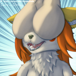after_oral after_sex anthro balls balls_on_face big_balls black_nose bodily_fluids chest_tuft cum cum_drip cum_in_mouth cum_inside dripping duo facial_markings female female_anthro feral fluffy fur genital_fluids genitals hair happy head_markings long_hair male male/female male_feral markings moon_(marking) open_mouth open_smile red_body red_fur red_hair simple_background smile teeth these_aren't_my_glasses tongue tuft white_body white_fur yellow_body yellow_fur stellaamoris all_males_may canid canine canis domestic_dog fox hybrid mammal shiba_inu spitz 1:1 digital_media_(artwork) digital_painting_(artwork) hi_res painting_(artwork) incest_(lore)
