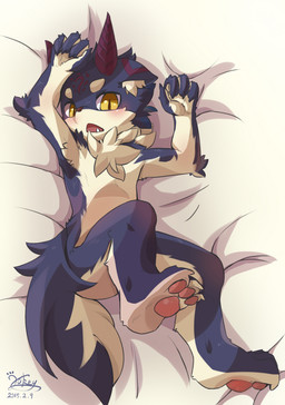 2015 anthro armpit_hair blue_fur blush canid canine chest_tuft cub fur hindpaw hi_res horn lokey_(artist) looking_at_viewer lying male mammal nude on_back open_mouth paws slit_pupils solo tuft white_fur yellow_eyes young
Rating: Questionable
Score: 5
User: ajk
Date: August 17, 2019 2015 anthro armpit_hair blue_fur blush canid canine chest_tuft cub fur hindpaw hi_res horn lokey_(artist) looking_at_viewer lying male mammal nude on_back open_mouth paws slit_pupils solo tuft white_fur yellow_eyes young
Rating: Questionable
Score: 5
User: ajk
Date: August 17, 2019