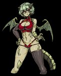 clothed clothing female green_hair hair horn membrane_(anatomy) membranous_wings simple_background skimpy solo wings yellow_eyes barbariank mythology green_dragon_(barbariank) animal_humanoid dragon dragon_humanoid humanoid mythological_creature mythological_scalie scalie alpha_channel