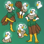 5_fingers anthro beak blue_eyes clothed clothing feathers feet female fingers smile solo talons toes uniform hungrycrow marie_fisher_(spyglass8) accipitrid accipitriform avian bald_eagle bird eagle sea_eagle 1:1 2025 hi_res tagme