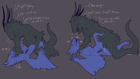 4_fingers 6_eyes antennae_(anatomy) anthro anvil_position asphyxiation bite_mark bite_mark_on_hip bite_mark_on_thigh blood bodily_fluids breasts cervical_contact choking claw_mark_on_shoulder claw_mark_on_thigh claw_marks clawing clawing_thigh claws cum cum_in_uterus cum_in_vagina cum_inside dialogue dominant dominant_male duo explicitly_stated_nonconsent eye_roll fangs feathers female female_penetrated fingers forced from_front_position fur genital_fluids genitals heart_in_uterus internal internal_vaginal knot leg_glider_position legs_up lying male male/female male_dominating_female male_penetrating multi_eye on_back open_mouth penetration penile penile_penetration penis penis_in_vagina raised_leg rape rough_sex scratches sex sharp_teeth simple_background submissive submissive_female teeth text uterus vaginal vaginal_penetration wounded x-ray_view pantheggon azia_(aziazukra) alien dinosaur dromaeosaurid feathered_dinosaur feathered_scalie prehistoric_species reptile saurischian scalie theropod 2025 absurd_res digital_drawing_(artwork) digital_media_(artwork) english_text hi_res