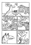 blush chestopher child comic crown detailed_background dialogue dragon english_text female feral floccinaucinihilipilification group headgear hi_res horn human humor male mammal monochrome mythological_creature mythological_scalie mythology outside princess pun royalty scalie sitting squadrick text url walking wings young