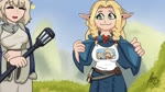 duo female female/female not_furry pinkmilkcookie delicious_in_dungeon falin_touden marcille_donato human humanoid mammal 16:9 animated hi_res no_sound short_playtime webm widescreen