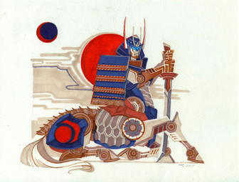 ambiguous_gender armor blue_body blue_eyes bodypaint face_paint facial_markings frown hair head_markings headgear helmet holding_object holding_weapon hooves horse_tail lying_on_ground machine markings melee_weapon on_ground outside red_markings samurai simple_background solo sword warrior weapon white_background white_hair unita-n european_mythology greek_mythology hasbro mythology takara_tomy transformers transformers:_beast_wars psychokhan centaur cybertronian destructon equid equid_taur equine equine_taur humanoid humanoid_taur living_machine mammal mammal_taur robot taur 2015 painting_(artwork) traditional_media_(artwork) traditional_painting_(artwork) traditional_watercolor_(artwork) watercolor_(artwork)