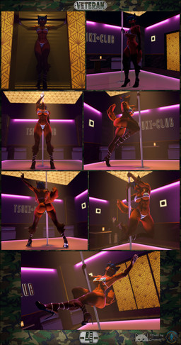 5_fingers anthro big_breasts black_border border bottomwear breasts brown_body brown_fur butt clothed clothed_anthro clothed_female clothing dancing female fingers footwear fur furniture greene117 half_naked humanoid_hands inside lothed multicolored_body multicolored_fur neon neon_lights panties pole pole_dancing shoes solo strip_club stripper_pole striptease topless topless_anthro topless_female underwear xpasha122x petruz_(modeler) sasha_(greene117) canid canine canis mammal wolf 3d_(artwork) absurd_res comic digital_media_(artwork) hi_res huge_filesize