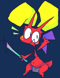 anthro belly excited female freckled_face freckles happy looking_at_viewer magic_user magic_wand red_body slightly_chubby solo roksim elizabeth_(roksim) stompo veggiefolk alpha_channel
