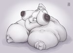 anthro big_breasts big_nipples breasts female horn hyper morbidly_obese nipples obese overweight overweight_female biggus_nutter undertale_(series) toriel bovid caprine goat mammal absurd_res hi_res sketch