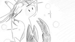 16:9 animal_crossing anthro clothing dialogue_in_description dragonweirdo eyelashes eyes_closed female fingerless_gloves giraffe giraffid gloves gracie_(animal_crossing) greyscale handwear hi_res long_eyelashes mammal monochrome nintendo pose solo sparkles widescreen