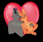 anthro duo female holidays male male/female dreamworks the_bad_guys valentine's_day diane_foxington canid canine canis fox mammal wolf alpha_channel hi_res