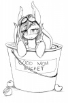 blush bucket container eyewear eyewear_on_head fangs female feral goggles goggles_on_head in_bucket in_container looking_at_viewer plum_(fruit) simple_background smile solo teeth text replica_(artist) hasbro my_little_pony fan_character nectarine_wynne bat_pony equid mammal 2016 2:3 english_text monochrome sketch