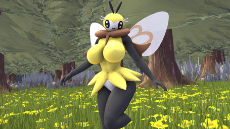 anthro anthrofied big_breasts breasts female one_leg_up raised_leg solo baek-myo dnrud12 nintendo pokemon arthropod generation_7_pokemon insect pokemon_(species) ribombee 16:9 3d_(artwork) digital_media_(artwork) hi_res source_filmmaker_(artwork) widescreen