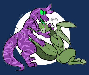 4_arms ambiguous_gender ambiguous_penetration antennae_(anatomy) anthro arthropod_abdomen blush bodily_fluids colored_cum colored_saliva cum cum_drip cum_on_own_penis cum_on_penis cum_on_self dripping drooling duo exoskeleton french_kissing genital_fluids genitals green_body green_exoskeleton green_eyes green_penis kissing knot male motion_lines multi_arm multi_eye multi_limb multicolored_body open_mouth penetration penis pink_stripes purple_body purple_cum purple_scales saliva scales simple_background sitting striped_body stripes surprised tail teeth tongue two_tone_body unusual_bodily_fluids unusual_cum unusual_genital_fluids unusual_saliva trout_(artist) mythology arthropod dragon insect mantis mythological_creature mythological_scalie scalie 2020 aliasing alpha_channel digital_media_(artwork) hi_res signature