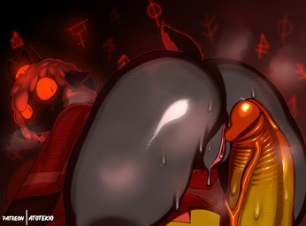 anthro anthro_focus big_butt bodily_fluids butt duo erection female female_focus genitals humanoid_genitalia humanoid_penis male male/female penis solo_focus sweat sweatdrop sweaty_butt vulva atotekio cult_of_the_lamb massive_monster_(studio) lamb_(cult_of_the_lamb) red_crown_(cult_of_the_lamb) bovid caprine mammal sheep 2025 absurd_res hi_res