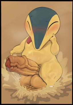 bodily_fluids genitals humanoid_genitalia humanoid_penis penis sweat vein veiny_penis .f_9578 nintendo pokemon cyndaquil generation_2_pokemon pokemon_(species) hi_res