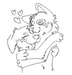 2024 aliasing animate_inanimate anthro anthro_on_anthro bird_dog black_and_white blush blush_lines bust_portrait button_(us_cannonfodder) canid canine canis cheek_tuft cloudpie conditional_dnp digital_drawing_(artwork) digital_media_(artwork) domestic_cat domestic_dog duo facial_tuft felid feline felis floppy_ears freckled_face freckles frontier_(dogmasque9999) handpaw heart_symbol hug hunting_dog labrador living_plushie lop_ears low_res male male/male male_anthro mammal monochrome nude open_mouth open_smile paws plushie portrait retriever romantic romantic_couple simple_background sketch smile snout spiral_eyes tongue tuft white_background