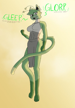 antennae_(anatomy) anthro black_eyes bodysuit bottomwear clothing dialogue digitigrade ear_tuft female fist flying green_body green_skin loincloth looking_at_viewer looking_down morning muscular muscular_female open_mouth skinsuit sky solo text tight_clothing tuft viltrumite_uniform white_clothing kremmy image_comics invincible_(image_comics) alien alien_cat felid feline mammal viltrumite absurd_res english_text hi_res