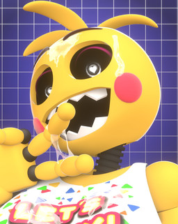 beakless bib black_sclera bodily_fluids breasts checkered checkered_background cum cum_on_breasts cum_on_face cum_on_hand cum_string eyeshadow female genital_fluids gesture hand_gesture heart_pupils looking_at_viewer machine makeup medium_breasts non-mammal_breasts open_mouth open_smile pattern_background purple_eyeshadow sharp_teeth simple_background smile smiling_at_viewer solo teeth v_sign yellow_body cattzz_9 five_nights_at_freddy's five_nights_at_freddy's_2 scottgames lovetaste_chica toy_chica_(fnaf) animal_humanoid animatronic avian avian_humanoid bird bird_humanoid chicken_humanoid galliform galliform_humanoid humanoid phasianid robot robot_humanoid 3d_(artwork) bust_portrait digital_media_(artwork) hi_res portrait