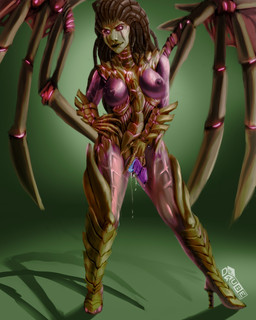 bioluminescence bone_wings breasts clothing contrapposto dreadlocks exoskeleton female female_humanoid footwear front_view genitals glowing glowing_eyes glowing_genitalia glowing_vulva gynomorph hand_on_hip high_heels intersex medium_breasts nipples not_furry penis purple_body reptilian_penis scales shoes smile smiling_at_viewer smirk smirking_at_viewer spikes spread_vulva spreading unusual_anatomy unusual_wings vulva wings drqube blizzard_entertainment starcraft infested_kerrigan sarah_kerrigan alien humanoid hybrid zerg 4:5 hi_res