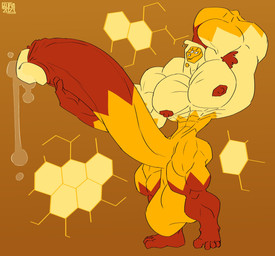 3_eyes 4_fingers 4_toes abs armpit_hair balls barazoku big_balls big_muscles big_penis bodily_fluids body_hair cum feet fingers flaccid genital_fluids genitals glans goo_penis huge_balls huge_penis humanoid_genitalia humanoid_penis hyper hyper_balls hyper_genitalia hyper_penis male male_humanoid multi_eye multicolored_body muscular muscular_humanoid nipples not_furry orange_arms orange_balls orange_legs orange_penis pecs penis precum precum_string pseudo_hair red_feet red_fingers red_hands red_nipples red_penis red_toes toes yellow_chest yellow_glans yellow_head citrigoo baruba goo_creature goo_humanoid humanoid 2023 absurd_res hi_res